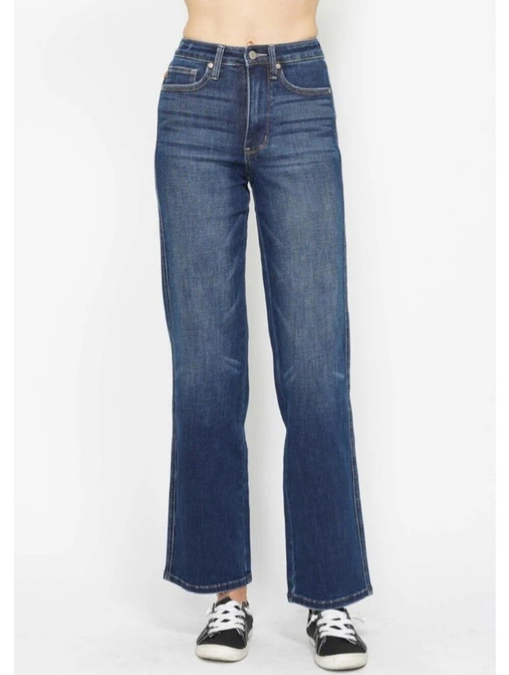 Judy Blue Straight Leg Denim Blue Jean Size 5 27 5/27 High Waist Tummy Control
